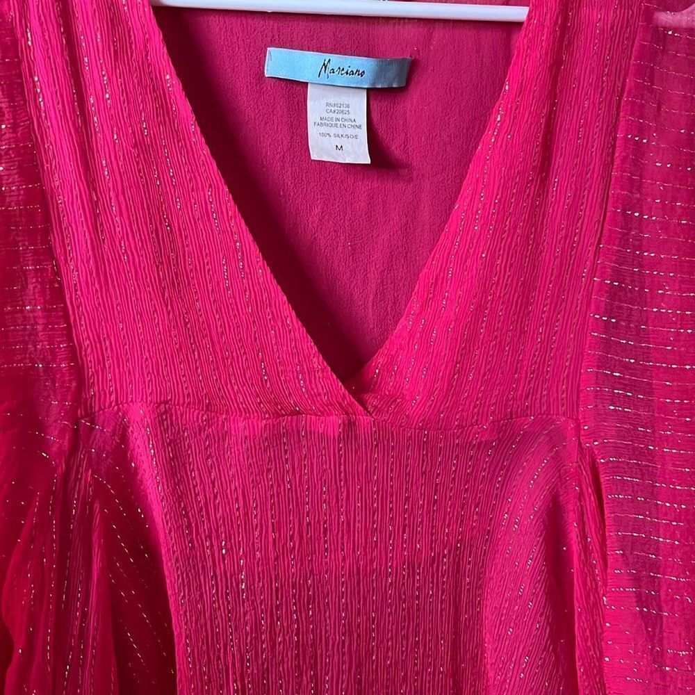 Marciano Flowing Pink Blouse Size Medium - Picture 2 of 6